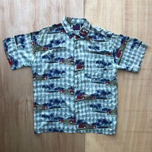 JACK HOLLYWOOD Men’s Classic Woodie Cars Short Sleeve Hawaiian Shirt L